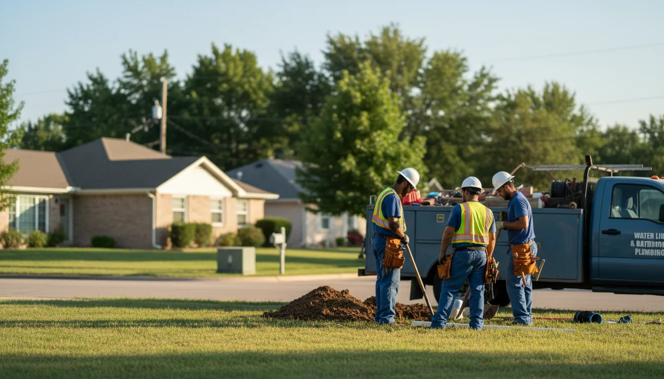 Residential water line and bathroom plumbing service in Sheridan, TX